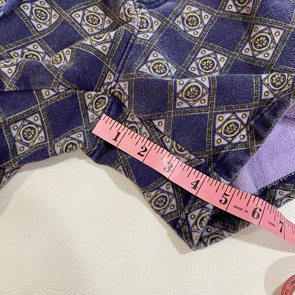 Urban Outfitters Fleece Lined Drawstring Shorts Men’s Size L Purple Geometric Pa - Picture 6 of 8